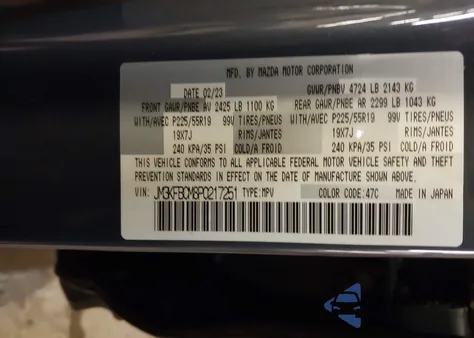 2023 Mazda Cx-5 2.5 S Carbon Edition z USA, uszkodzony, nr VIN JM3KFBCM8P0217251